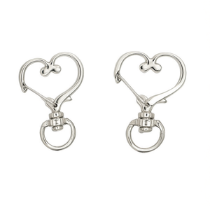 Portachiavi ILAN a forma di cuore 25x35mm in metallo argentato, set da 2 pezzi - Product Image 1