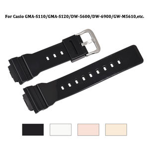 Bracelet de montre convexe de remplacement de 16mm pour bracelet de montre en caoutchouc <span class=keywords><strong>Casio</strong></span> <span class=keywords><strong>GMA</strong></span>-S110/<span class=keywords><strong>GMA</strong></span>-S120/DW-5600/DW-6900/GW-M5610 - Product Image 2