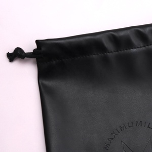 Pochette de couleur personnalisée en cuir PU avec logo personnalisé Sac de rangement de voyage étanche Pinceaux à cosmétiques pour femme Motif de lettres Style ficelle - Product Image 3