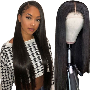 Parrucca 13X4 in vero capello brasiliano Remy HD Lace Front da donna, con capelli lisci e leggermente mossi, lunghi, pre-strappati, colore naturale, frontale Skinline scuro - Product Image 1