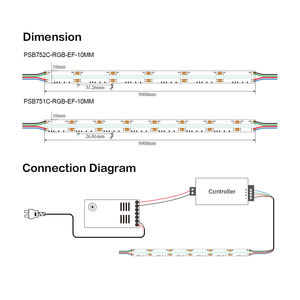 Bande LED COB RGB haute densité PARFAITE 768 LED par mètre DC24V 14W IP20 Changement de couleur dynamique 10 mm de largeur pour éclairage dynamique - Product Image 5