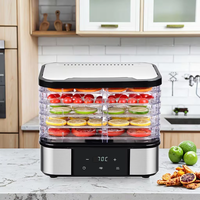 Séchoir multifonction pour champignons, fruits, herbes, déshydrateur alimentaire réglable 5 6 7 plateaux minuterie conception transparente sans BPA OEM