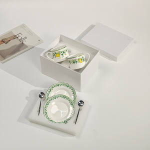 Tasse à café et soucoupe en porcelaine fine de haute qualité, série Muguet, style anglais, luxe léger, pour le thé de l'après-midi - Product Image 5