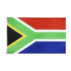 कतर खेल खेल 100% पॉलिएस्टर 3x5ft /90*150cm शेयर फैक्टरी मुद्रित दक्षिण अफ्रीका झंडा