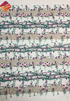 Tissu en dentelle à sequins de haute qualité, vente en gros, tissu brodé en maille française, élégant motif floral 3D, dentelle en tulle pour la haute couture