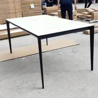 Северный Европейский круглый обеденный стол простой бытовой итальянский обеденный стол современный легкий роскошный 6/8 человек бетонный алюминиевый стол