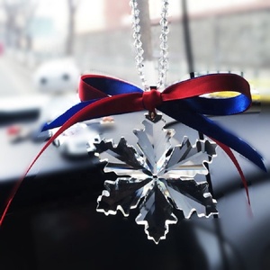 Décoration de Noël, ange suspendu, pendentif, cristal transparent, flocon de neige en verre, ornements brillants, décoration de voiture - Product Image 6