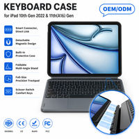 Funda con Teclado Inalámbrico para Tablet, Diseño de Tijera con Conector Directo para iPad 10ª y 11ª Generación, PT025