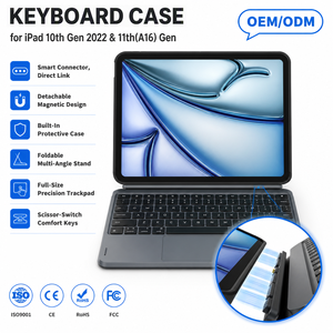 Clavier Magique sans Fil pour Tablette Étudiant avec Étui pour <span class=keywords><strong>iPad</strong></span> 10e et 11e Génération, Connecteur Direct, Conception Ciseaux PT025 - Product Image 1