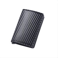 Dompet Unisex Anti-skimming dengan Pola Serat Karbon PU, Inspeksi Penuh Eropa Amerika, Pemblokiran RFID, dan Desain Lintas Batas