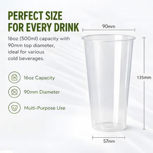 Vasos de Plástico PP de 16 oz, 90 mm de Diámetro, Patrones/Textos Personalizables, Impresión UV/Estampado Dorado, para Bebidas, Fiestas, Cumpleaños, Neutros - Product Image 3