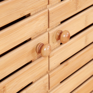 Armoire de rangement en bambou personnalisée 100% rotin 32 pouces avec 2 grands tiroirs 2 portes pour le salon - Product Image 5