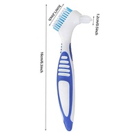 Brosse à dents de nettoyage de prothèse dentaire orthodontique de haute qualité Double face poils en Nylon dur soins des dents personnels