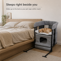 USMILEPET Lit pour animaux de compagnie à côté du lit, Nid pour chat, Lit pour petit chien avec tube en aluminium, Nid pour chat à côté du lit