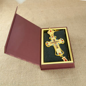 HT Grande Taille Église Orthodoxe Croix Collier Or Mode Or Argent Plaqué Résine Jésus Crucifix Prêtre Orthodoxe pour la Prière - Product Image 3