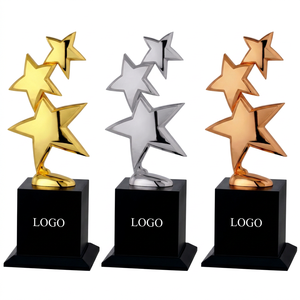 Trophée élégant en forme d'étoile pour les événements de reconnaissance spéciale Trophée métallique personnalisé pour les récompenses d'entreprise, les compétitions scolaires, les sports - Product Image 1