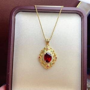 Collana con Ciondolo in Argento Sterling 925 Placcato Oro con Gemma Naturale per Donna, Gioiello Natalizio a Buon <span class=keywords><strong>Prezzo</strong></span> - Product Image 4