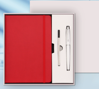 Ensemble de carnet avec couverture en PU personnalisée, style professionnel, avec bande élastique, 80 feuilles, bloc-notes minimaliste créatif, coffret cadeau