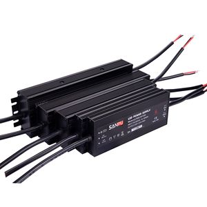 Alimentation LED étanche 25A à courant et tension constants, 12V 24V AC/DC, IP67, pour extérieur, mince, noire - Product Image 4