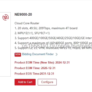 NetEngine9000 20 ports 100GE/50GE-QSFP28 Routeur IP Bundle LPUI-2T-L LPUI-2T NE9000-20 Modèle 02314AVW CR9P9KHALN8O Enterprise - Product Image 1