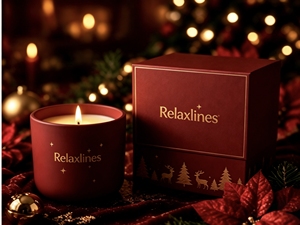 <span class=keywords><strong>Bougie</strong></span> d'aromathérapie parfumée Relaxlines faite à la main, multi-cires, personnalisable, dans un pot en céramique rouge avec boîte cadeau pour la décoration de la maison en période de fêtes - Product Image 4