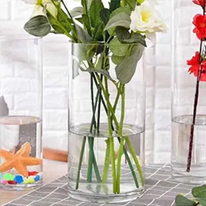 Toptan şeffaf yapay üfleme vazo dekoratif Centerpiece düğün Centerpieces için Modern düğün cam vazo