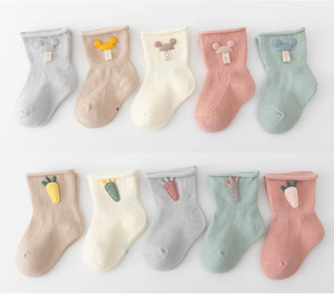 사랑스러운 아기 빗질한 면 만화 당근 쥐 양말 유아용 여아 양말 0-36개월 어린이용 선물 - Product Image 3