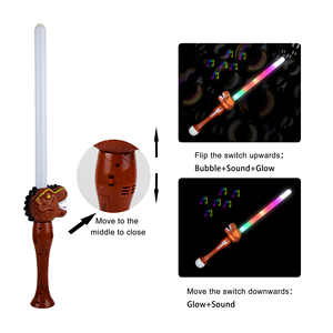 Summer New Electric Fully Automatic <b>Light</b>-Up Dinosaur Bubble Sword Glow <b>Stick</b> with PE Material Unisex for Kids - Product Image 5