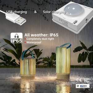 Sigarten CE FCC automatique marche et arrêt extérieur étanche solaire et USB charing intelligent led lanternes de sol de <span class=keywords><strong>jardin</strong></span> en rotin - Product Image 2