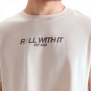 เสื้อยืดคอกลมแขนสั้นผ้าฝ้าย 100% เนื้อนุ่มสำหรับผู้ชาย พิมพ์ลายโลโก้ด้านหน้า สวมใส่สบายๆ ในฤดูร้อน ทรงปกติ - Product Image 4