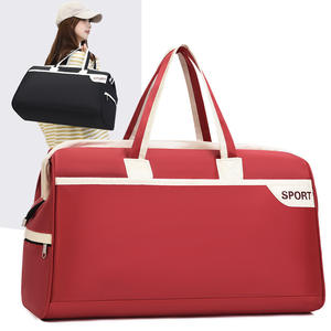 Bolsa de lona de viaje unisex, 20-35L, resistente al agua, deportiva, para uso diario, color negro, rojo, morado, azul, color sólido, YZ6683 - Product Image 3