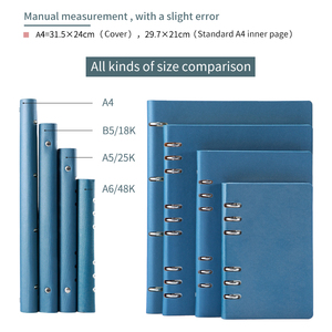สมุดโน๊ตขนาด A4ปกแข็งสมุดโน๊ตสีดำห่วงสำหรับธุรกิจสีฟ้า - Product Image 4