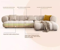 Canapé en tissu de luxe léger américain : Ligne droite, style rétro et moderne, ensemble de salon couleur crème, meuble de salon