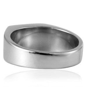 yunnique Men's <b>Titanium</b> Steel Rectangular <b>Ring</b> Silver Sandblasted Geometric Fashion Jewelry Size 24 - Product Image 3