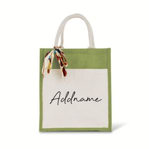 Sac de shopping en jute et chanvre pliable, réutilisable, imprimable avec logo, en gros, pas cher - Product Image 5