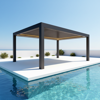 Pergola motorisée moderne en aluminium Sweet Home avec toit à lames orientables, installation facile, design bioclimatique pour balcon extérieur