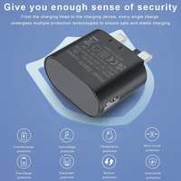Chargeur USB-A 10W avec prise pliable UK, certifié UKCA CE, adaptateur secteur mural rétractable 5V2A, chargeur de voyage rapide pour téléphone