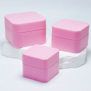 Cosmetic <b>Plastic</b> Face Hand Skincare Cream <b>Container</b> <b>Plastic</b> 5g 10g 20g 30g 50g <b>square</b> pink pp Jar Cream - Product Image 2