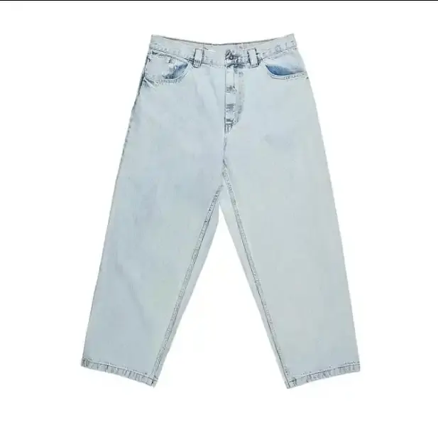 Custom Women's trousers wholesale custom light blue high waist washed straight tube women's jeans