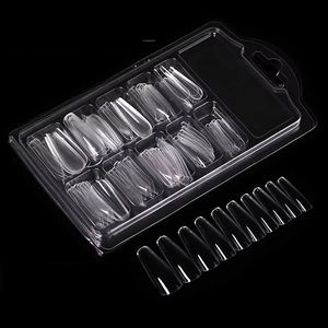Puntas de uñas francesas en ABS largo acrílico medio falso <span class=keywords><strong>Cofer</strong></span> almendra Stiletto cuadrado salón modelos de diseño para bricolaje para aplicación en los dedos - Product Image 1