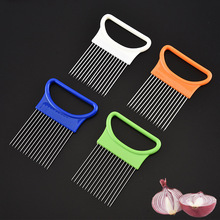 Stainless Steel Onion Insertion Tender Meat Needle <b>Fruit</b> and <b>Vegetable</b> Slicing Holder Kitchen Multifunctional <b>Tool</b> Onion Needle - Product Image 6
