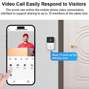 Venda quente Sem Fio Intercom Porta Sino Visão Noturna Wifi Vídeo Campainha Câmera Com Interior Chime Tuya APP