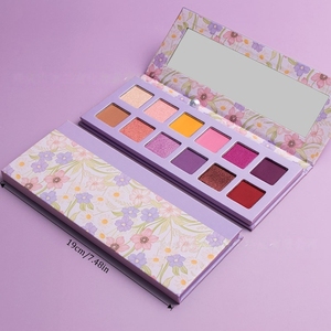 Paleta de Sombras de Ojos Profesional Luminosa, Metálica, Mate y Brillante, 10 Tonos, Diseño de <span class=keywords><strong>Libro</strong></span> de Papel Morado, para Maquillaje de Escenario - Product Image 5