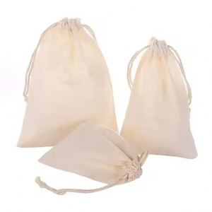 Sacs en toile de coton en gros pour bijoux, sacs à chaussures à cordon, sacs cadeaux, sacs à main personnalisés, housses anti-poussière avec impression de logo - Product Image 5