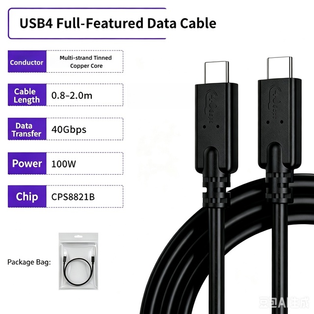Premium Quality  240W USB4 40Gbps Type-C Cable with 5A Fast Charging Thunderbolt 3/4 Compatibility 8K Display Panel Support