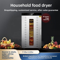 Déshydrateur de fruits et légumes MAGGIE 120L, capacité 20/24 plateaux, double usage domestique, commercial et industriel, éclairage LED intégré