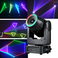 Projecteur laser d'animation à tête mobile RGB 5W, balayage Galvo 20KHz, contrôle par application, faisceau annulaire LED, pour DJ, soirées, scène, discothèque