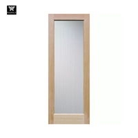 Porte d'entrée en bois d'acajou avec grilles et fenêtre vitrée pour maisons et villas, design classique, portes à battants simples