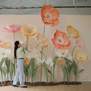 Design floral senior fait à la main rose orange <span class=keywords><strong>jaune</strong></span> mélange groupe de couleurs fleurs géantes pour décoration de mariage décor de fête d'événement - Product Image 2