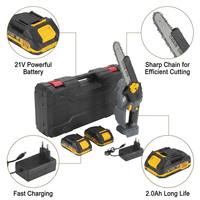 Scie à chaîne électrique sans fil professionnelle AOTUO de 8 pouces, 21V, portable, pour l'élagage des arbres et la coupe du bois